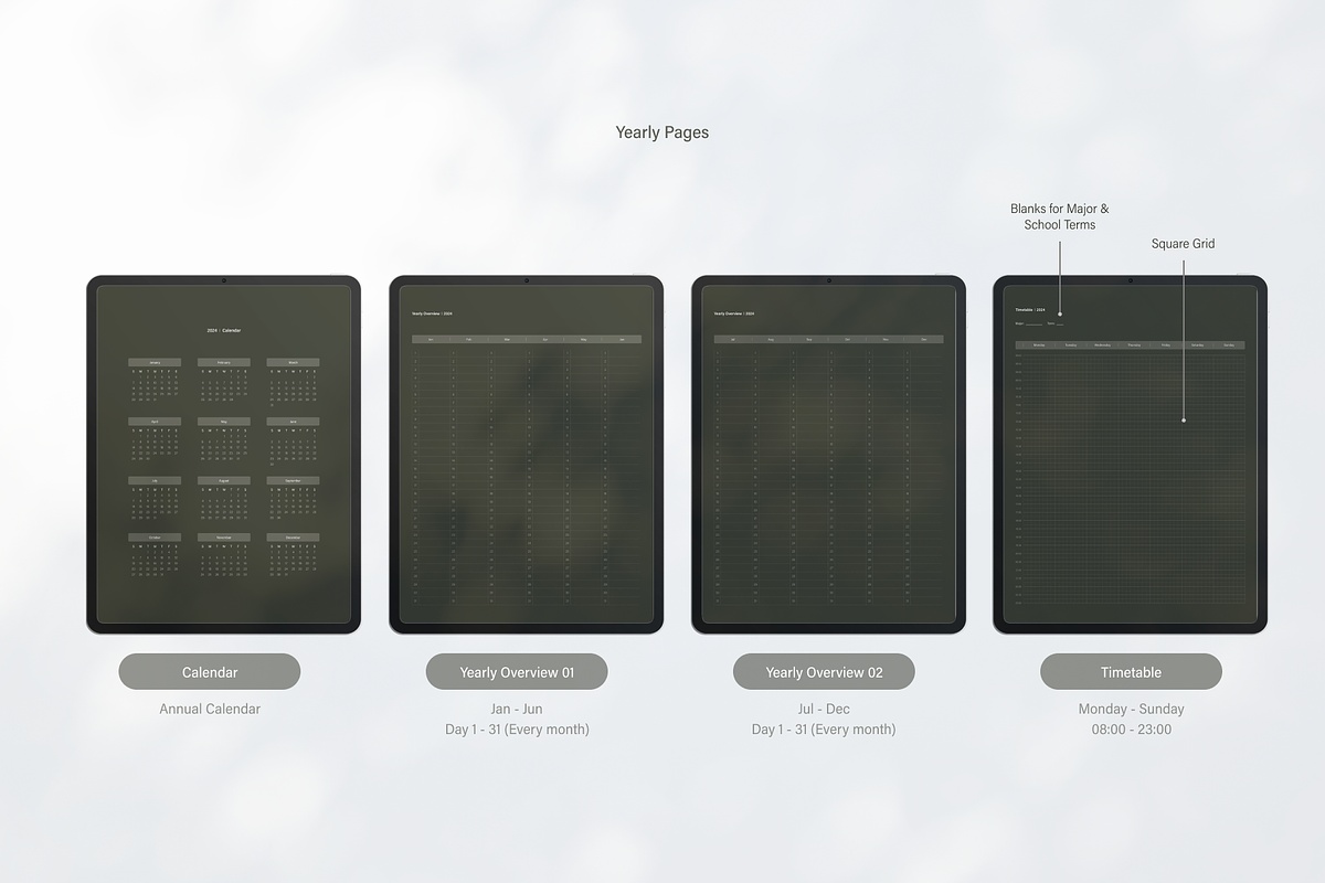 Digital Planner 2024 | Dark Green, an App Template by SydneyYeom (Photo 2 of 11)