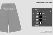 Fleece jorts pants mockup, a Bottom Mockup by Voyage Studio (Thumbnail 3 of 3)