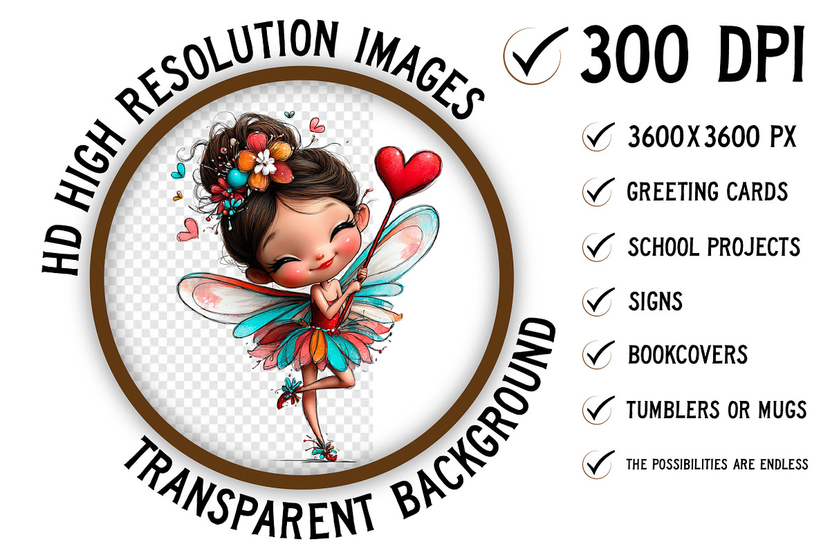 Valentines Fairy Clipart, an Illustration by Craft Nest (Photo 2 of 11)