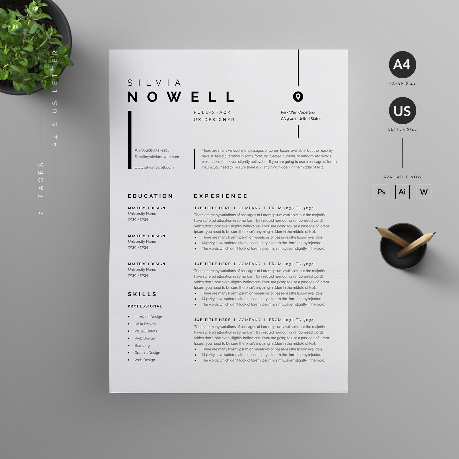 Resume/CV | Resume Templates ~ Creative Market