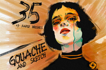 Gouache Brushes For Procreate, a Brush Add-On by Easy Procreate