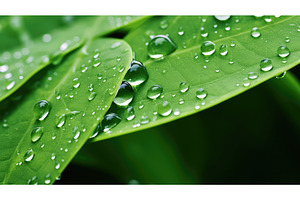 up green leaves abstract ai, an Abstract Photo by pikepicture