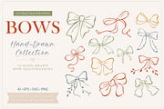 Hand-Drawn Bow Clipart Collection, an Object Graphic by OREHOVKA (Thumbnail 1 of 4)