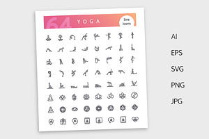 Yoga Line Icons Set