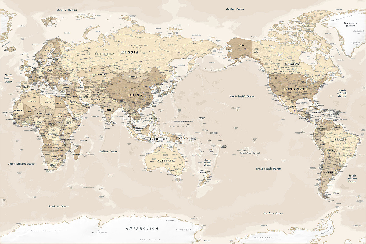 Vector World Map - Pacific View, a Graphic by PorcuPen Works (Photo 2 of 6)