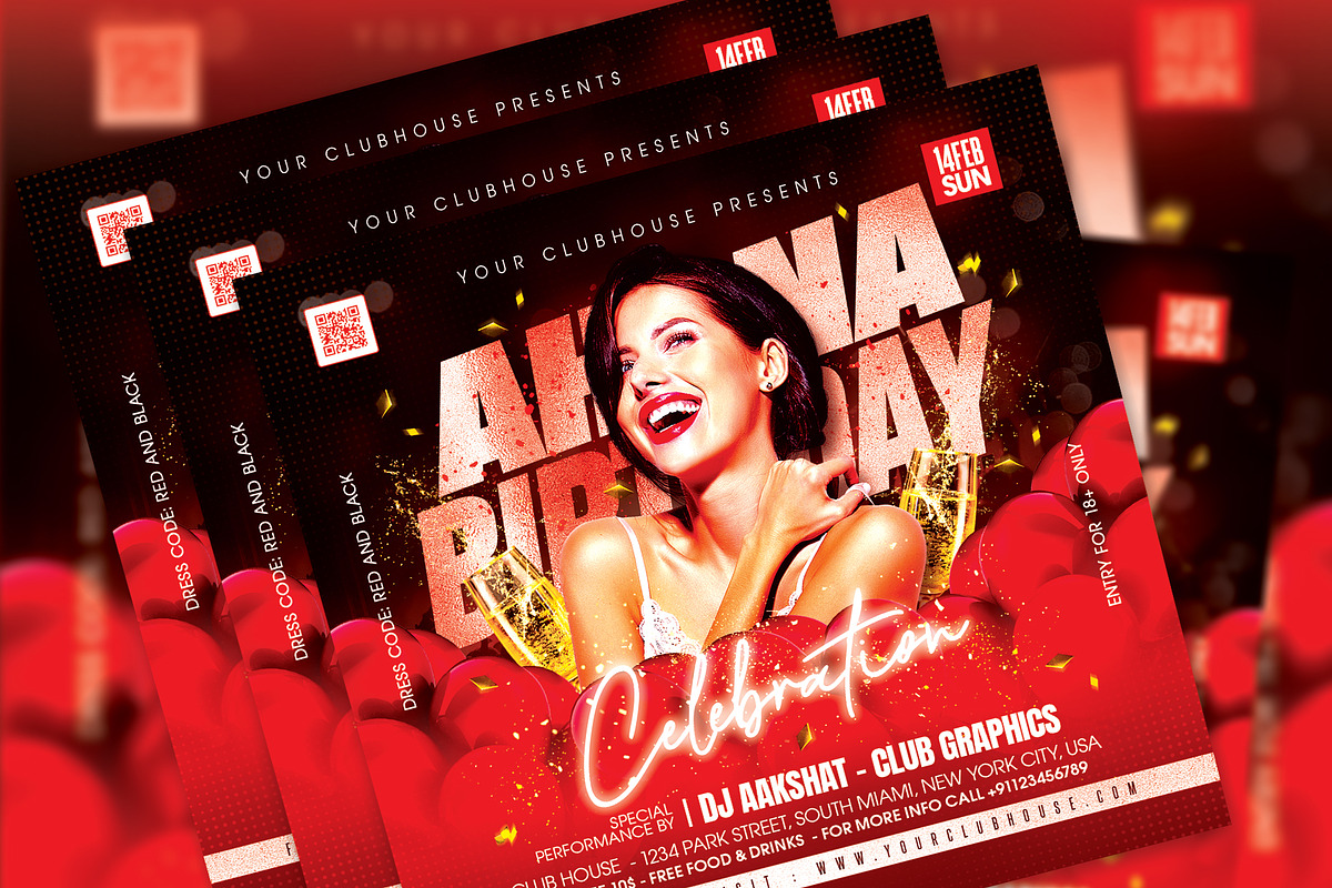 Birthday Flyer Template, a Templates & Theme by MithilaCreation (Photo 5 of 6)