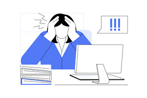 Stress isolated cartoon vector, a Person Illustration by Visual Generation