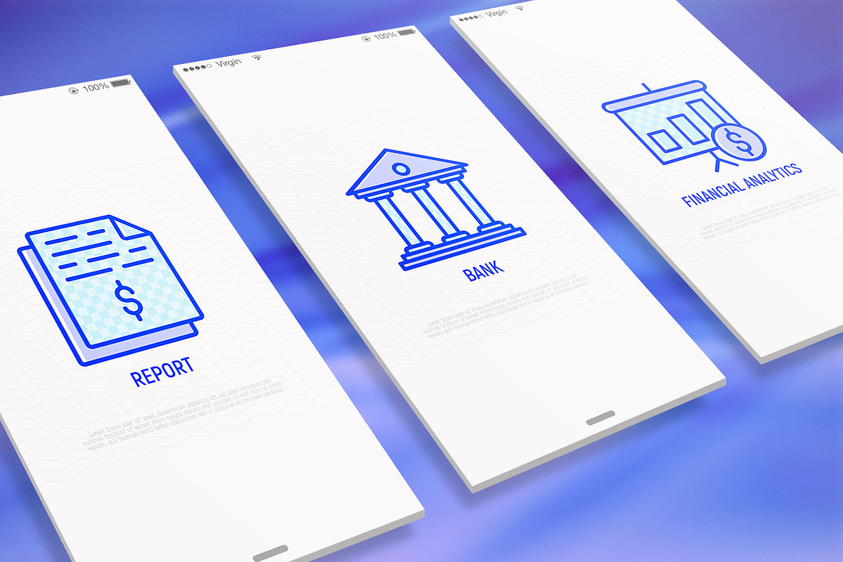Financial Report | 16 Thin Line Icon, an Outline Icon by Alex Blogoodf (Photo 2 of 11)