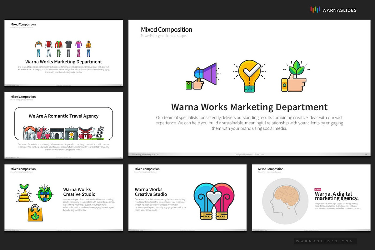 Mixed Graphics PowerPoint Templates, a Presentation Template by Warna Works (Photo 12 of 13)