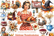 Vintage Thanksgiving Clipart, an Illustration by Craft Nest (Thumbnail 1 of 6)