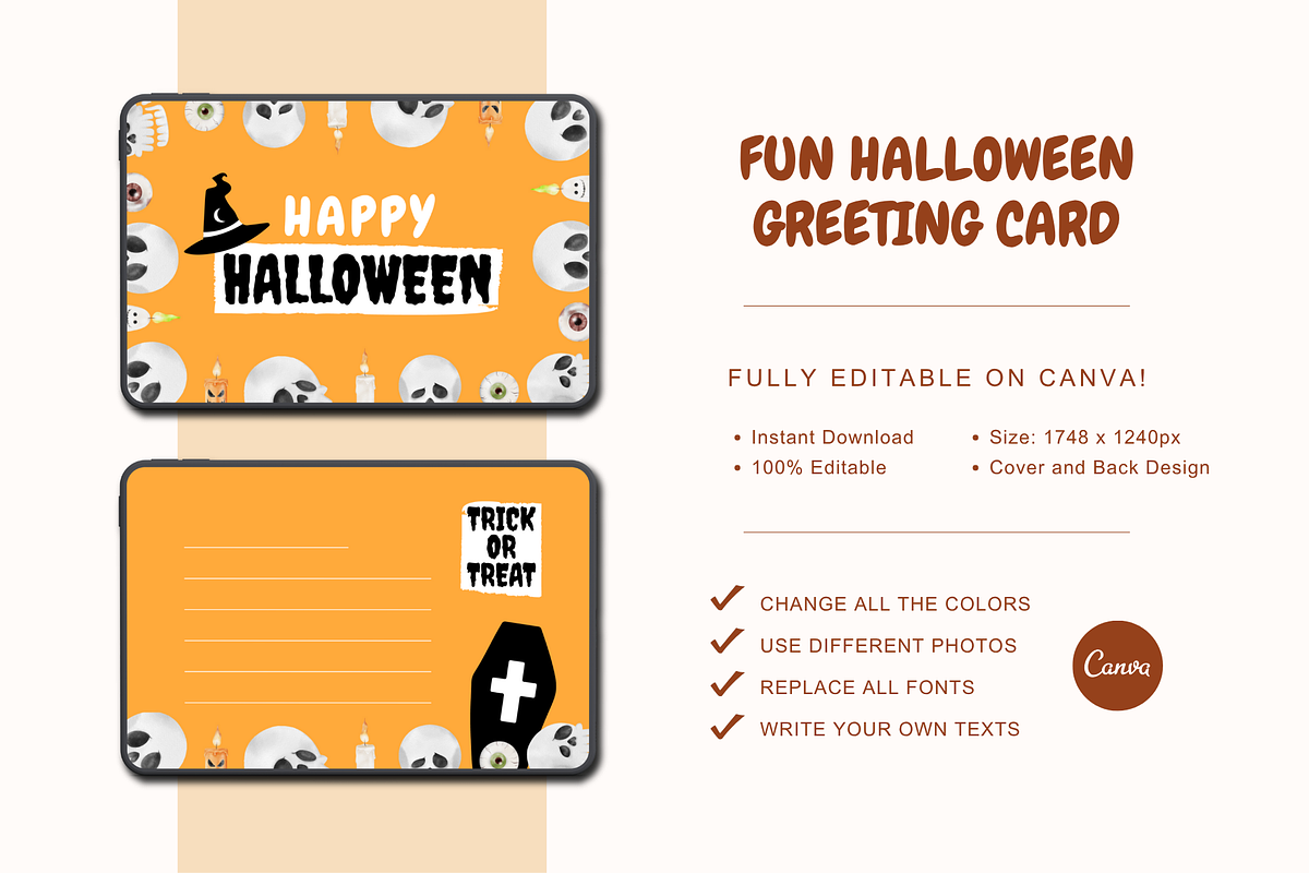 Fun Halloween Greeting Card, a Card Template by The Little Lily Studio (Photo 5 of 5)
