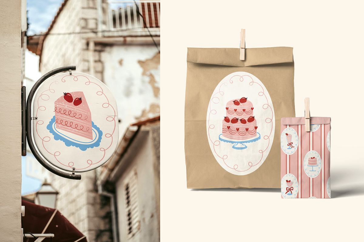 Vintage Cakes • vector collection, a Food Illustration by dariikos (Photo 2 of 19)