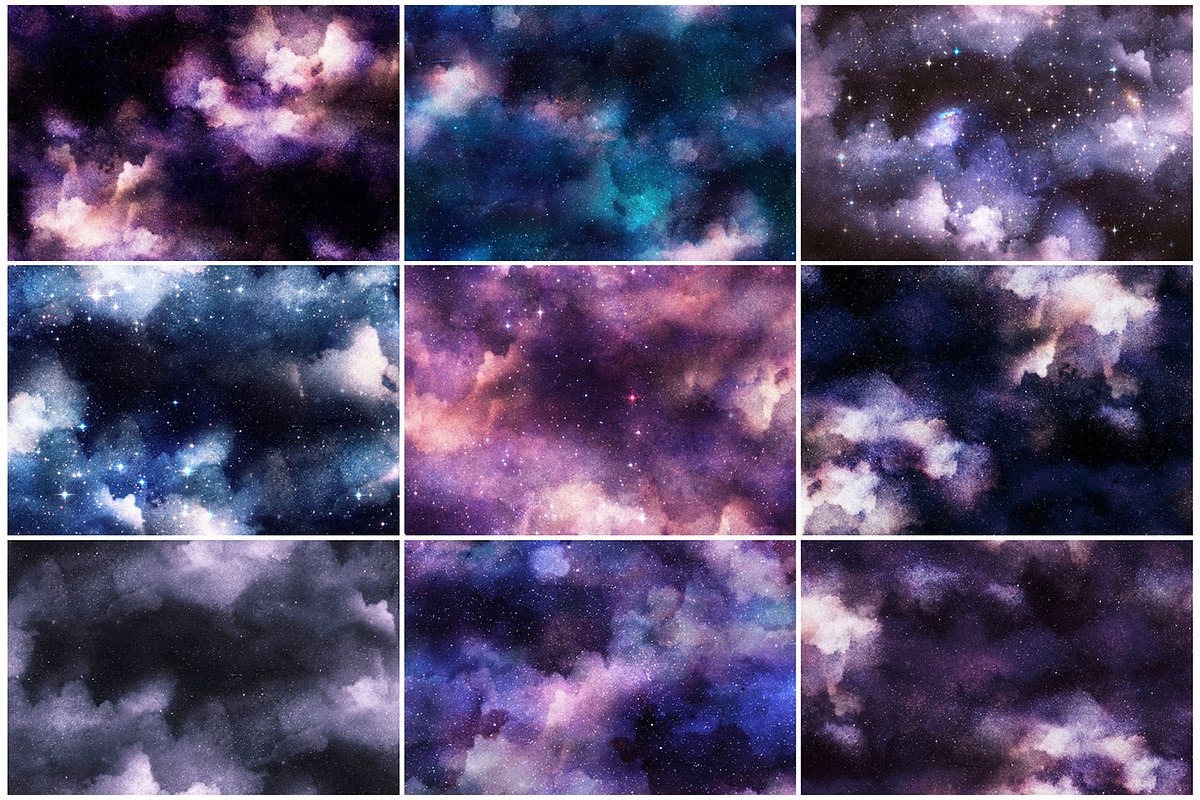 Seamless Galaxy & Sky Backgrounds, a Texture Graphic by by creative paper