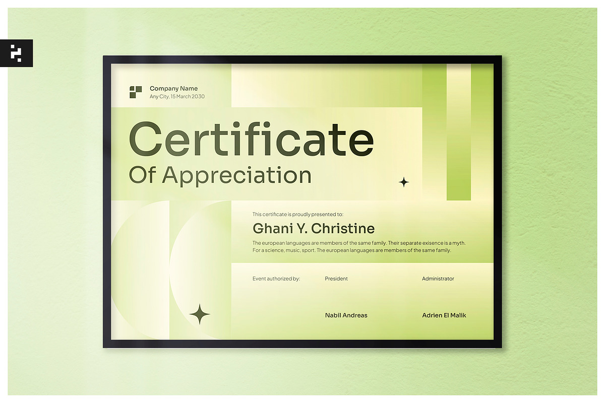 Calm Gradient Certificate