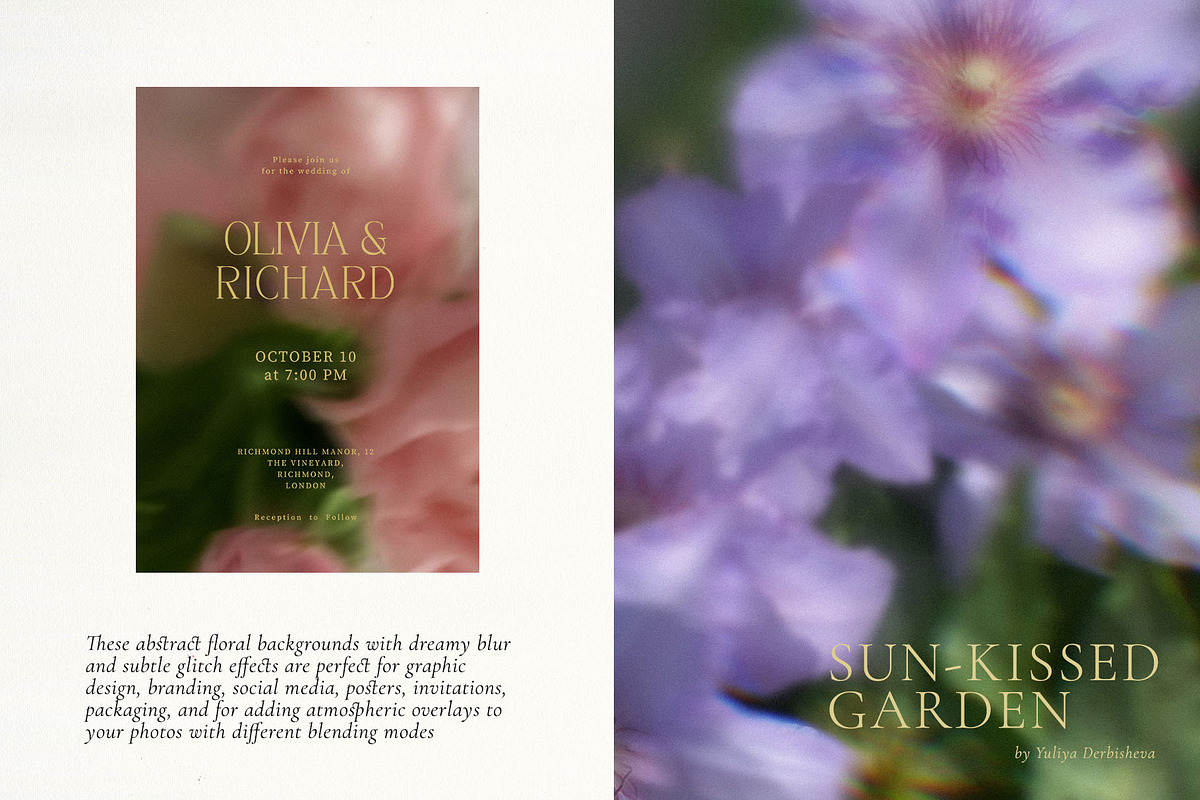 Blurry Flowers Abstract Backgrounds, a Background Graphic by Yuliya Derbisheva (Photo 3 of 15)