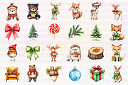 Woodland Christmas Clipart, an Illustration by CreationArt (Thumbnail 2 of 4)