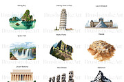 Landmarks Clipart, Pyramids, Travel, an Illustration by BrushstrokeArtGB (Thumbnail 5 of 9)