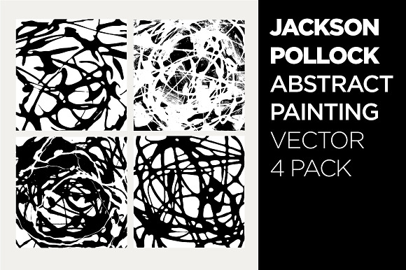 Abstract Drip Painting Vector 4 Pack