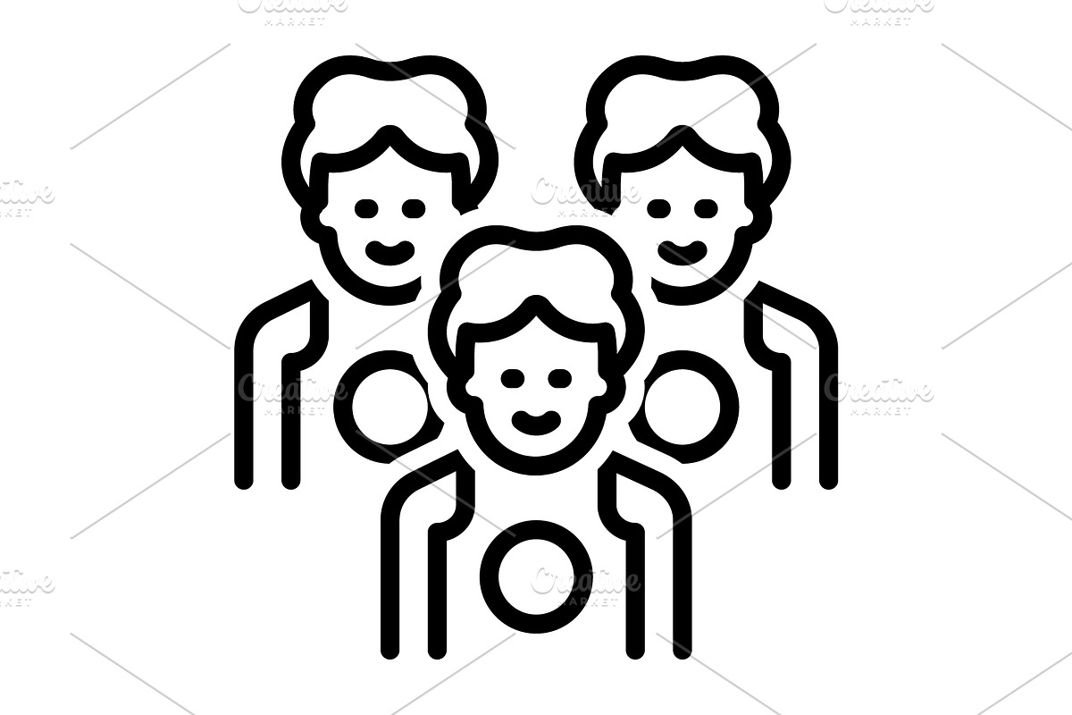 Teams group blak icon, an Outline Icon by Creative priyanka