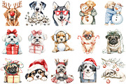 Funny Christmas Dogs Hand Drawn, an Illustration by Designking (Thumbnail 3 of 5)