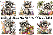 Whimsical Summer Raccoon Clipart, an Illustration by OK Design (Thumbnail 2 of 6)