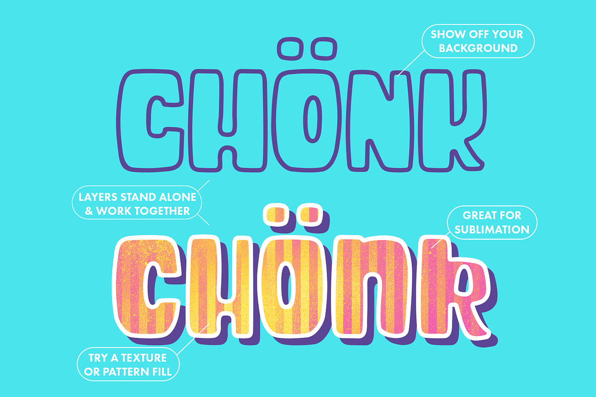 Cheeky Bite Chunky Layered Font, a Font by Amber Nest Design (Photo 7 of 10)