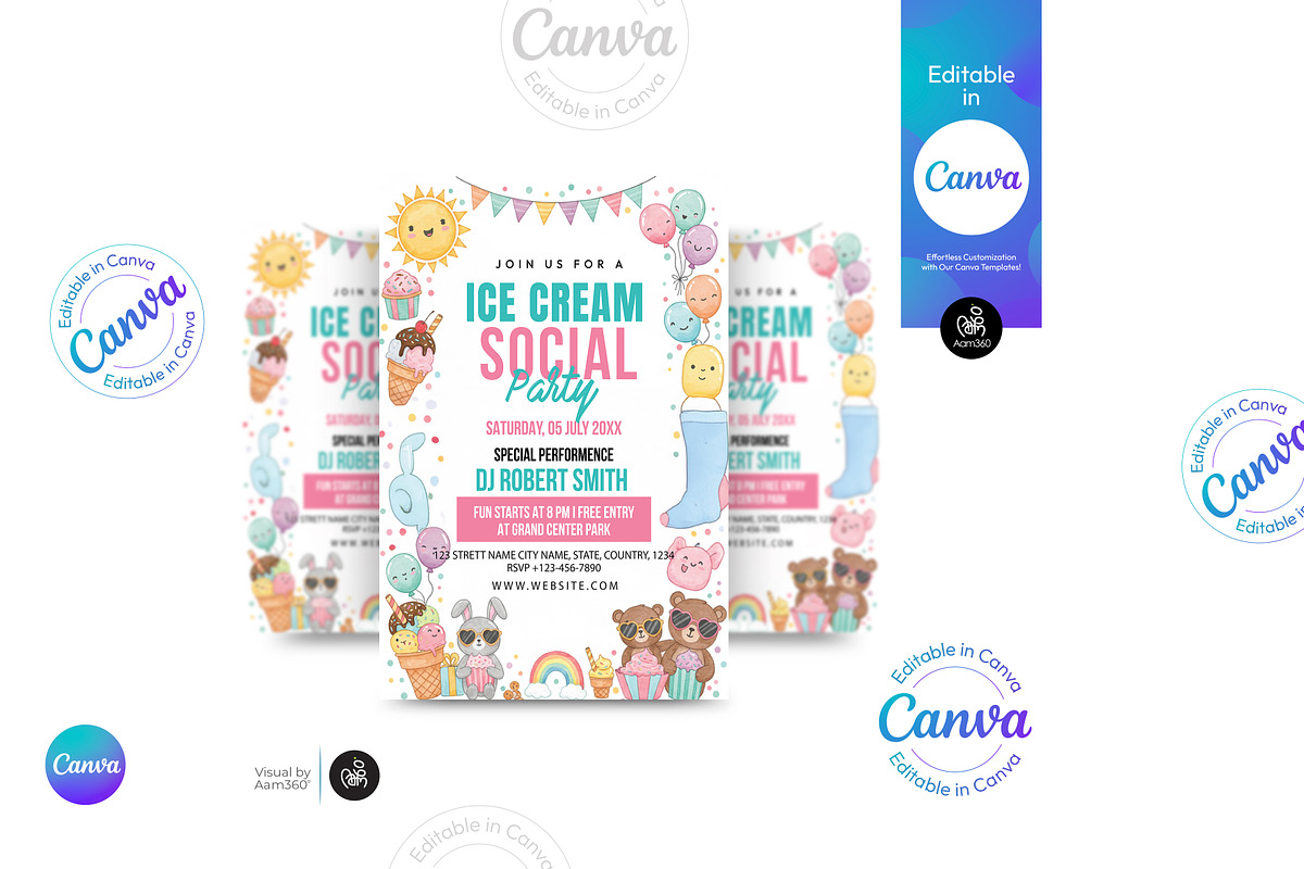 Ice Cream Social Flyer, a Flyer Template by Aam360 (Photo 2 of 3)