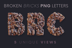 Broken Bricks - PNG Alphabet