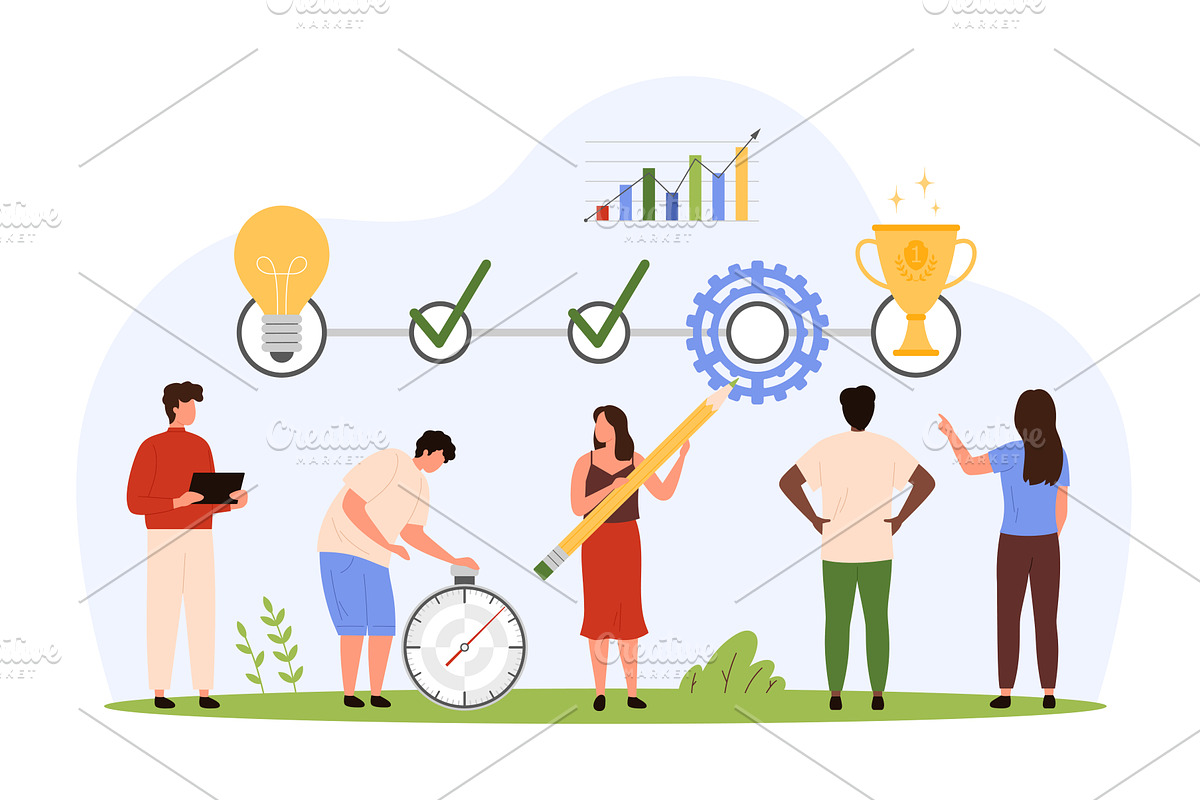 Business project and goal tracker, a Finance Illustration by Flashvector