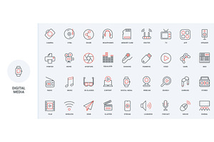 Digital gadgets entertainment icons, a Technology Illustration by Lemberg Vector