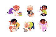 Cute babies life set + pattern, a Person Illustration by PaperTrident (Thumbnail 4 of 5)