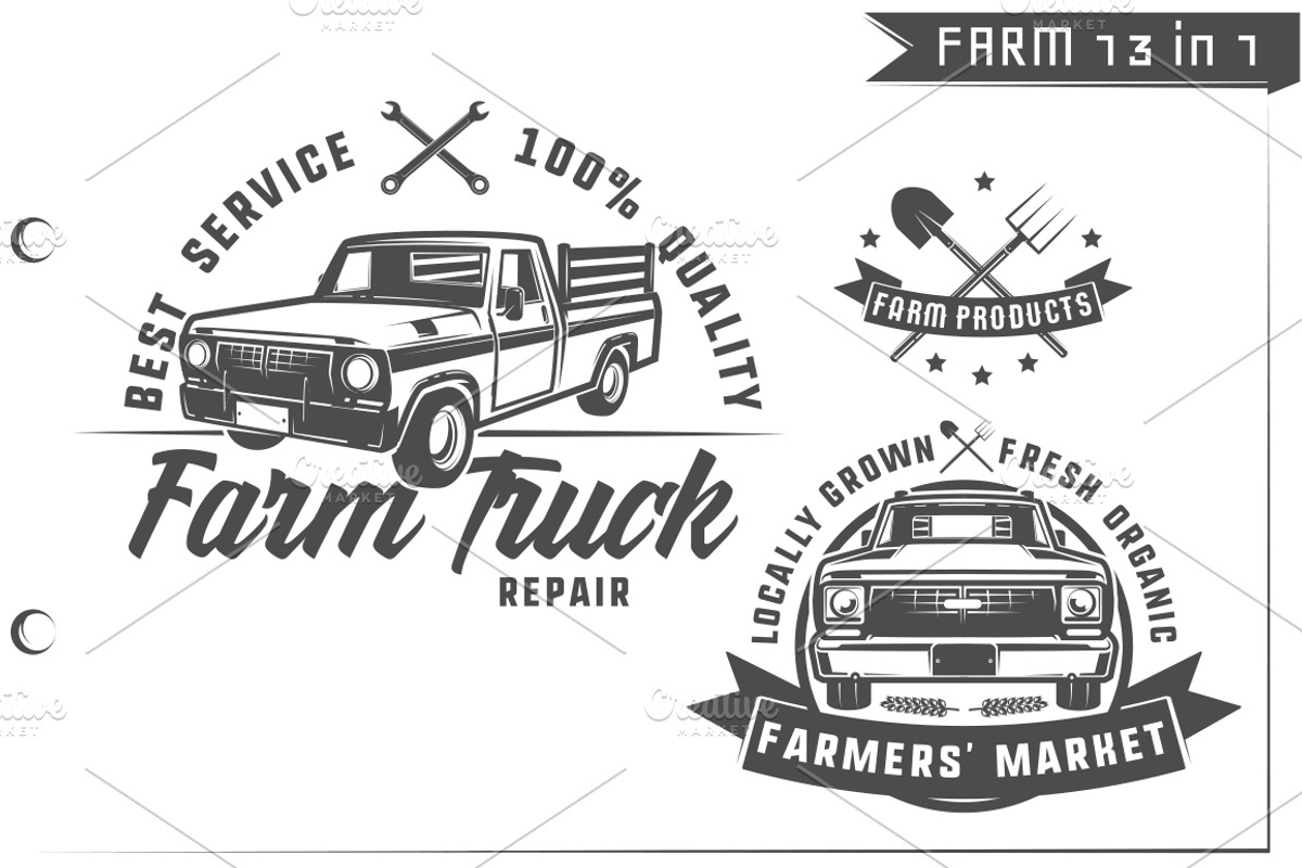 13 in 1 Set of farm truck emblems, a Graphic by Hadanello88 (Photo 4 of 4)