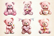 Pink Cute Blush Teddy Bear Clipart, an Illustration by Dream Creation (Thumbnail 3 of 6)