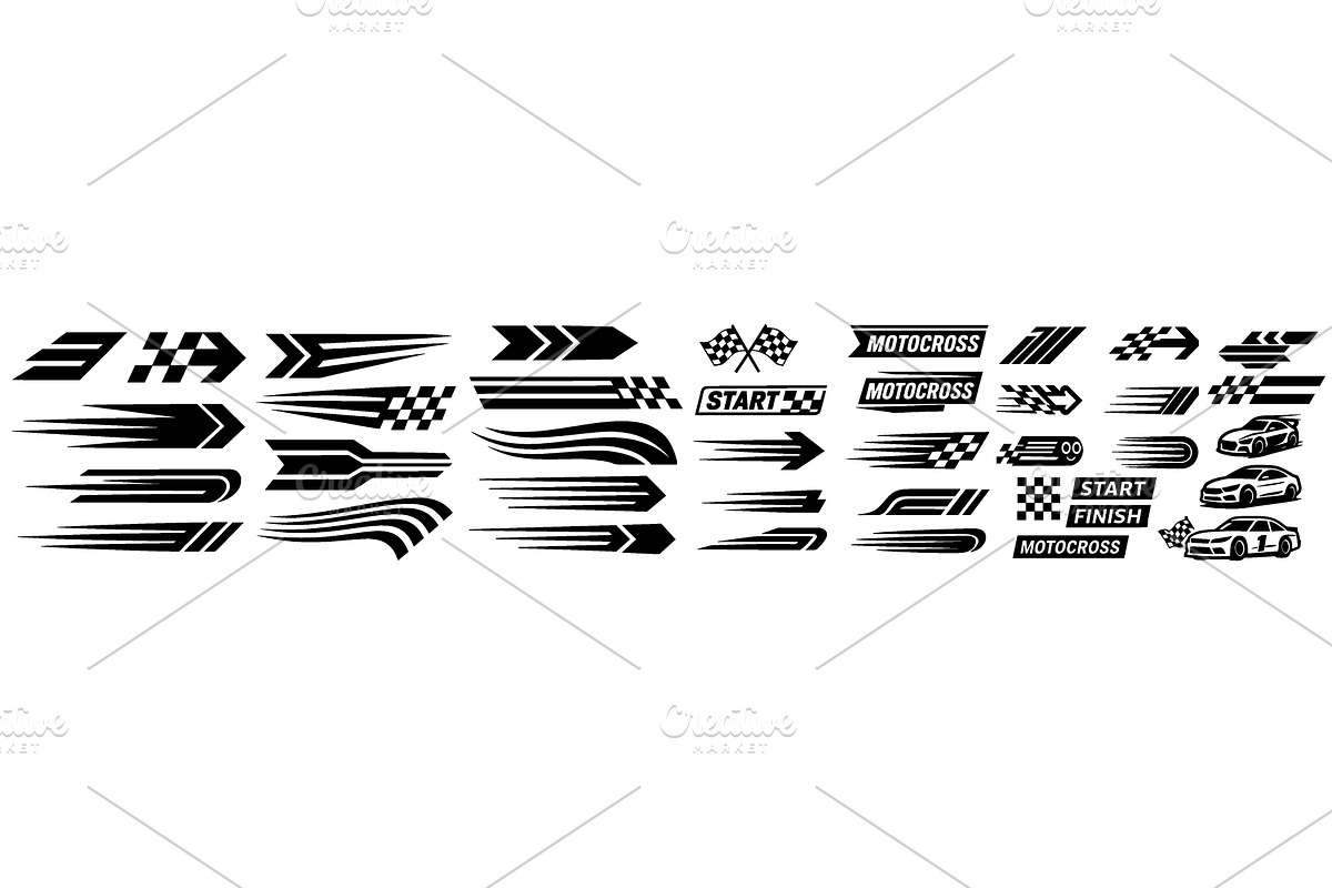 Dynamic racing stripes, checkered, an Object Illustration by ZinetroN