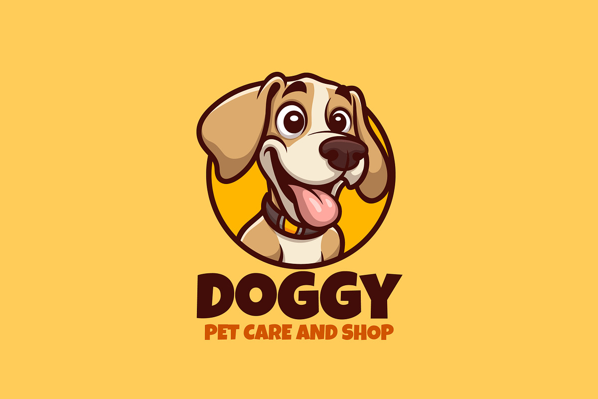 Doggy Pet Cartoon Mascot Logo, a Branding & Logo Template by Gumrega Studio
