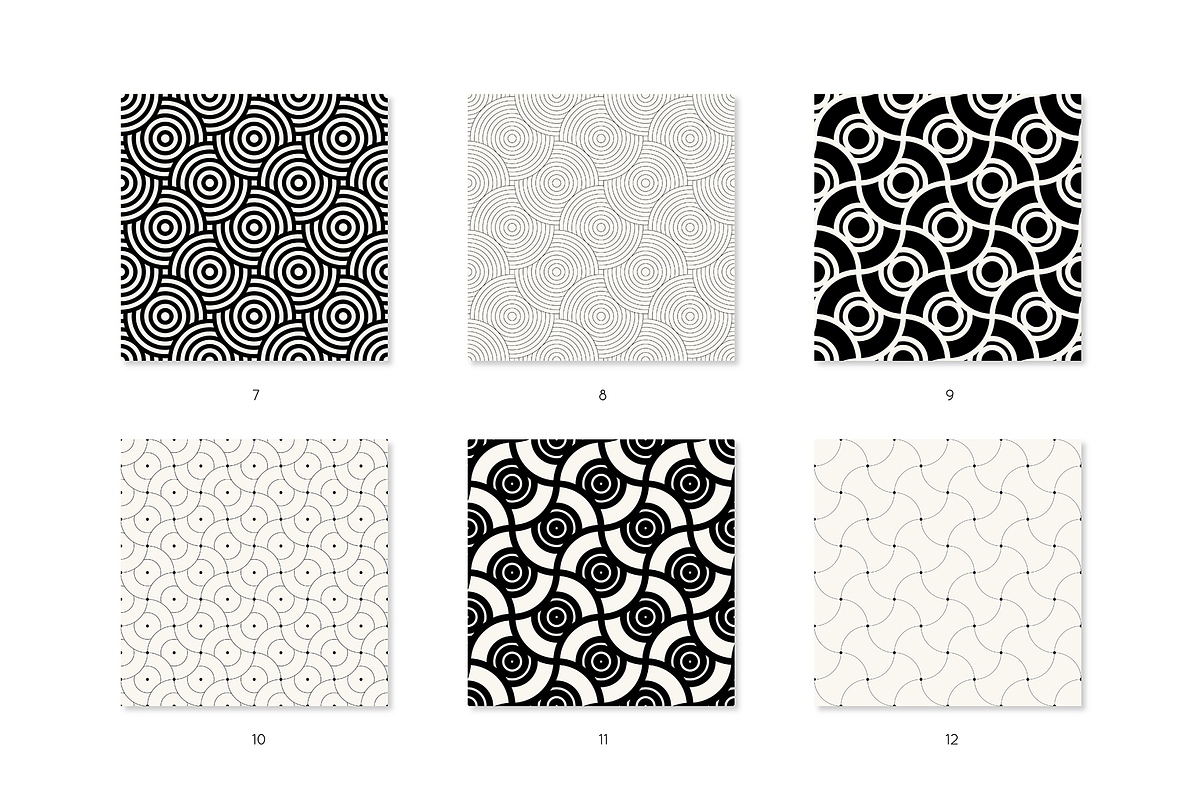 Concentric Seamless Patterns Bundle, a Pattern Graphic by Curly_Pat (Photo 5 of 15)