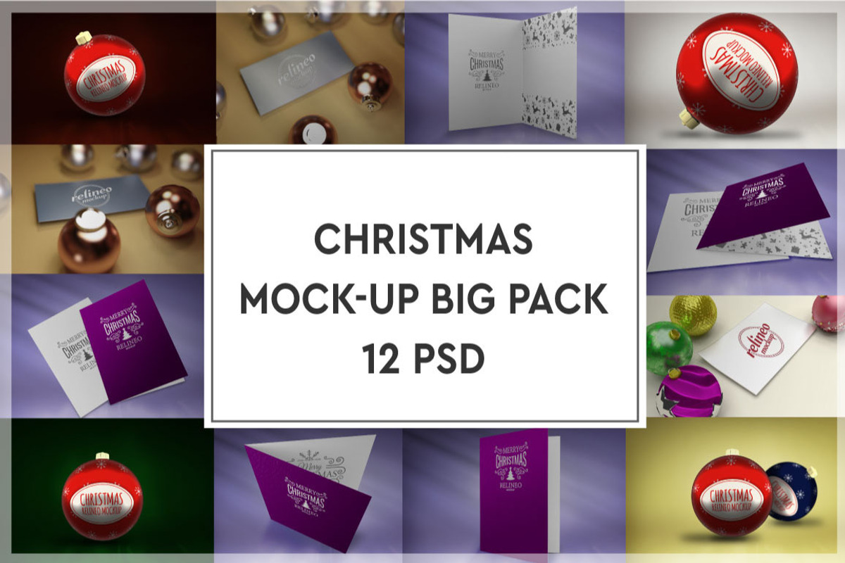 Christmas Mock-up Big Pack, a Print Template by relineo.mock-ups (Photo 1 of 13)