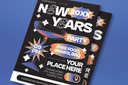 Black New Years Party Flyer Set, a Flyer Template by graphicook (Thumbnail 3 of 6)