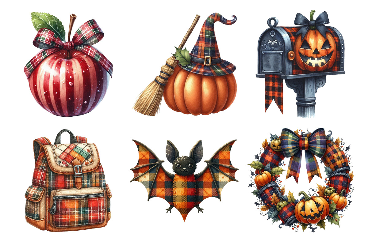 Halloween Autumn Plaid Clipart, an Illustration by Daily.Designs (Photo 4 of 5)