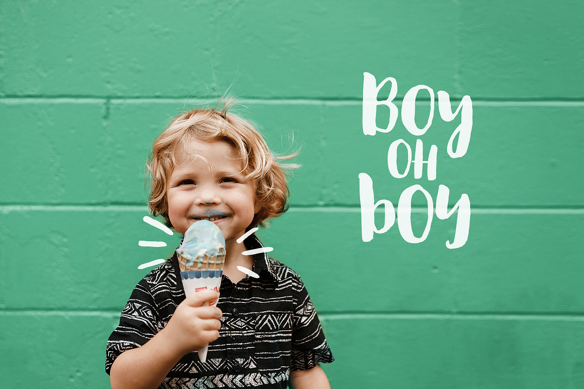 August Boy bold brush font + Dingbat preview 2