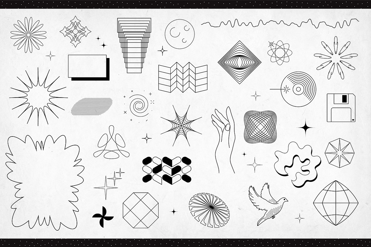Aesthetic Metamodern Shapes Part 2, an Outline Icon by Ckybe's Corner (Photo 2 of 7)