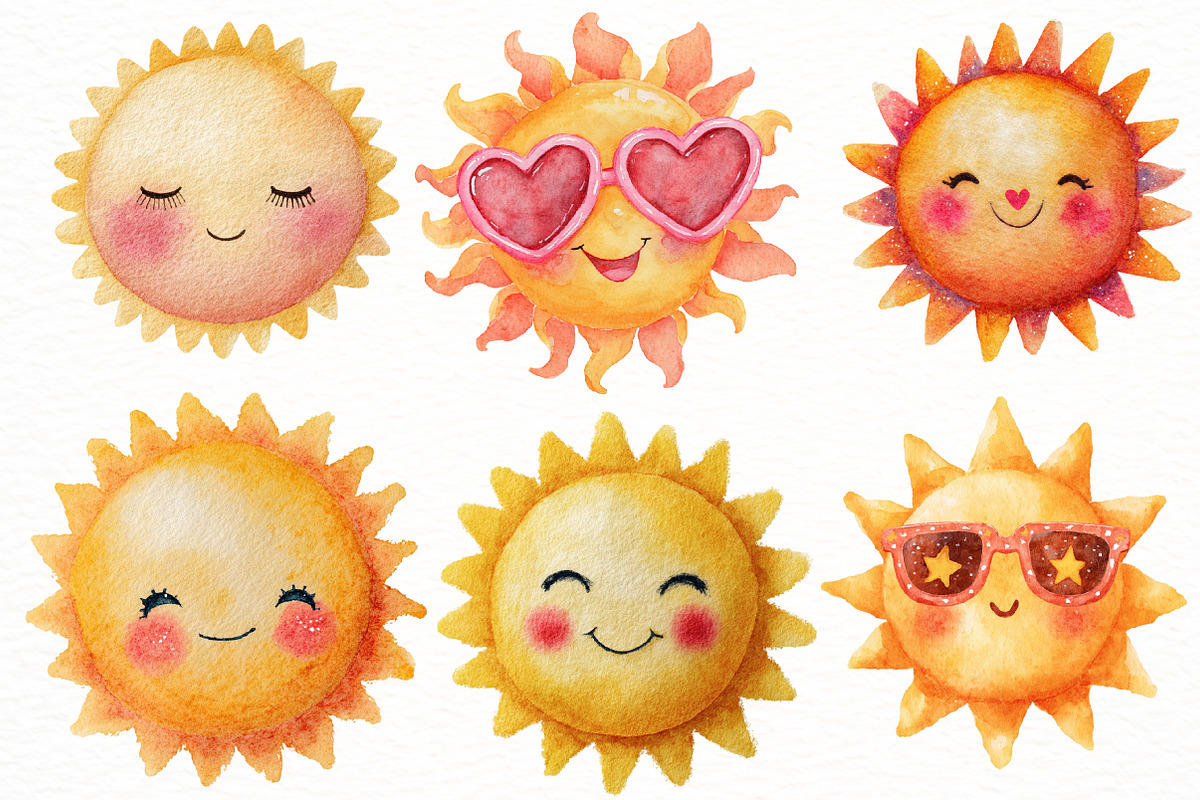 Spring Happy Sun Clipart, an Illustration by Designworld (Photo 4 of 5)