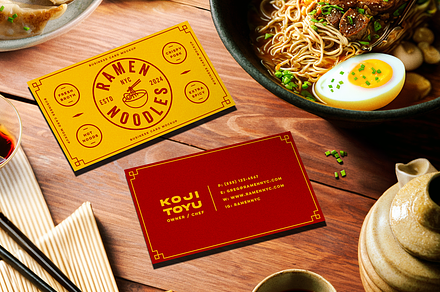 Ramen Restaurant Card Mockup