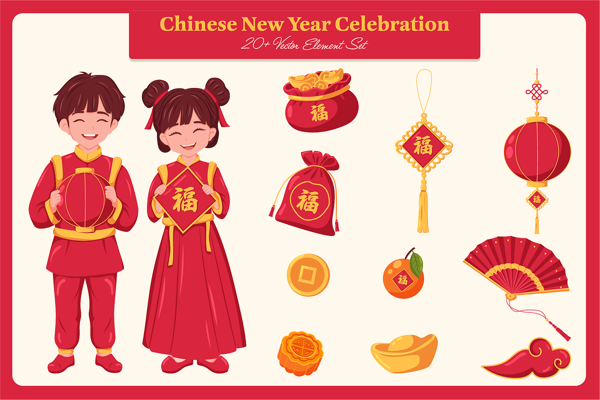 Chinese New Year Celebration Vector, an Object Graphic by Artnivora.Std (Photo 1 of 3)