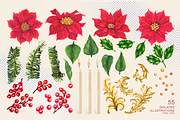 Red Poinsettia, Christmas watercolor, an Illustration by EL_SUHOVA (Thumbnail 2 of 18)