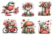 Whimsical Spring Clipart Bundle, an Illustration by Dream Creation (Thumbnail 5 of 6)