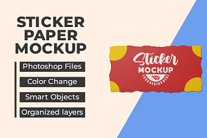 Red sticker paper mockup, a Product Mockup by Viswal Studio