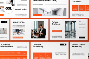 White Digital Marketing Google Slide, a Presentation Template by graphicook