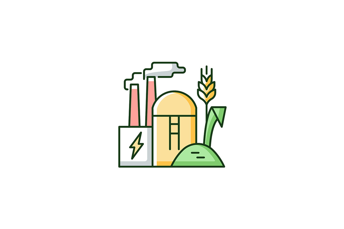 Production of biomass energy icon, an Outline Icon by IMG visuals icons