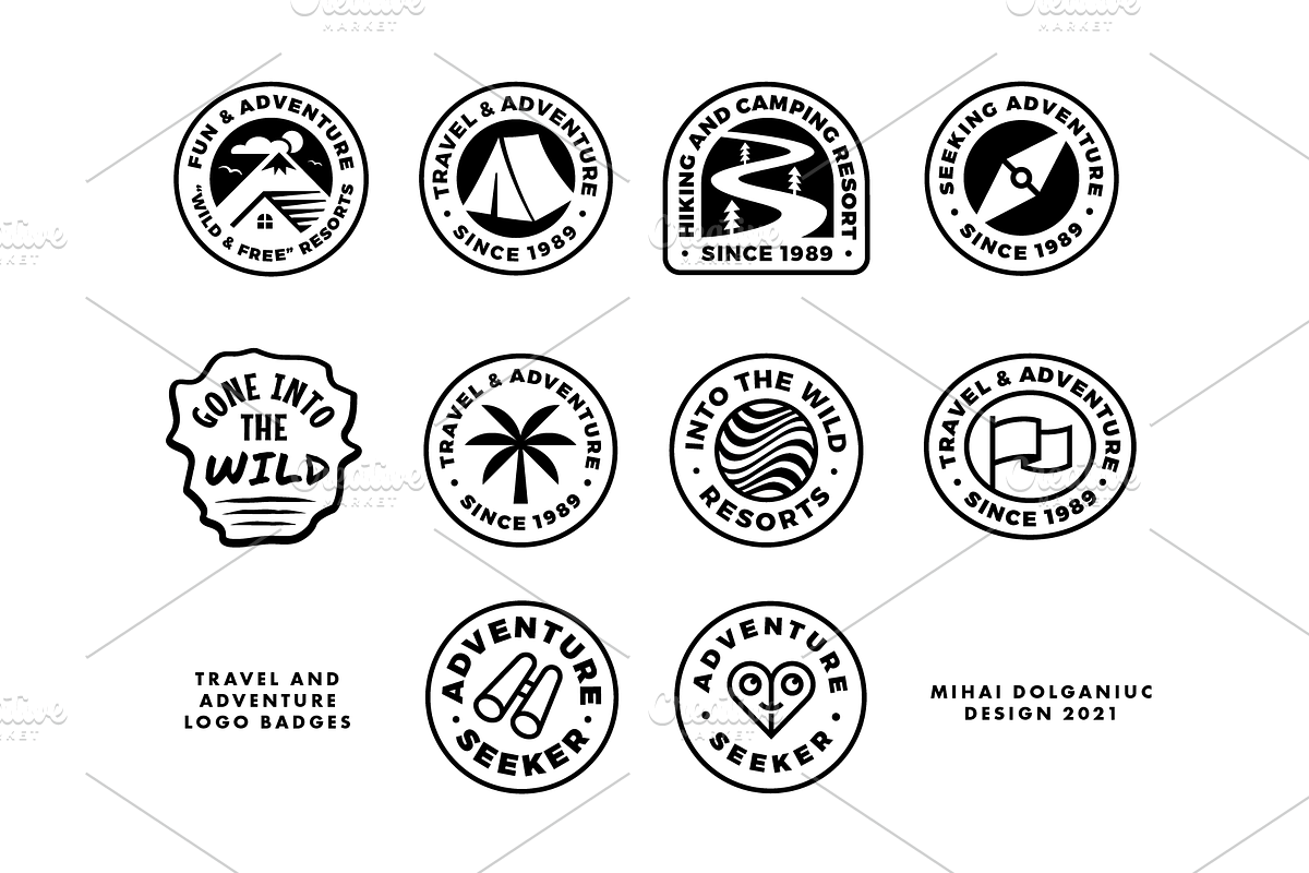 Travel & Adventure Editable Badges